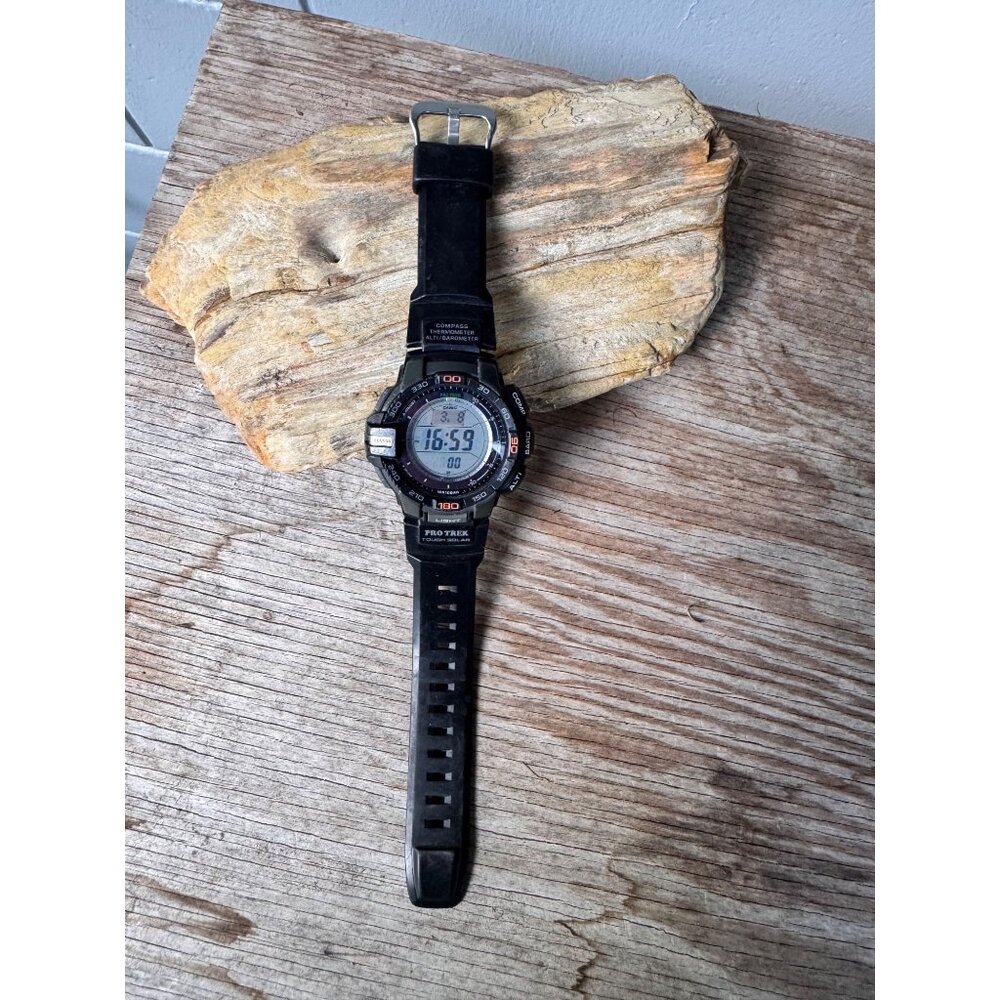 Casio Pro Trek Watch Mens Large PRG-270 Tough Solar Triple Sensor Altimeter Comp